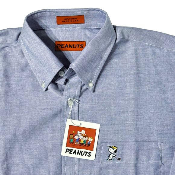 VTG NWT Peanuts Snoopy Golf Long Sleeve Button Shirt Made in USA Men 16 32/33 - Picture 2 of 13